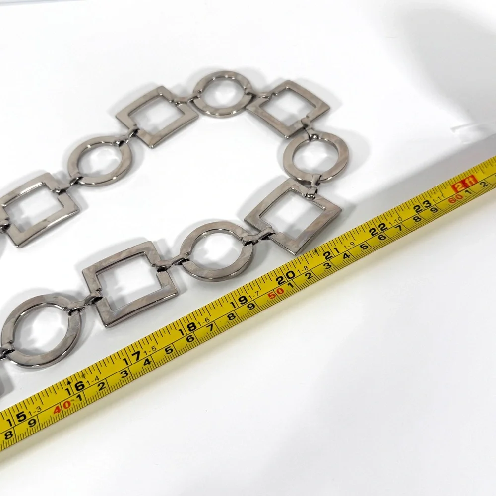 Silver Geometric Link Belt